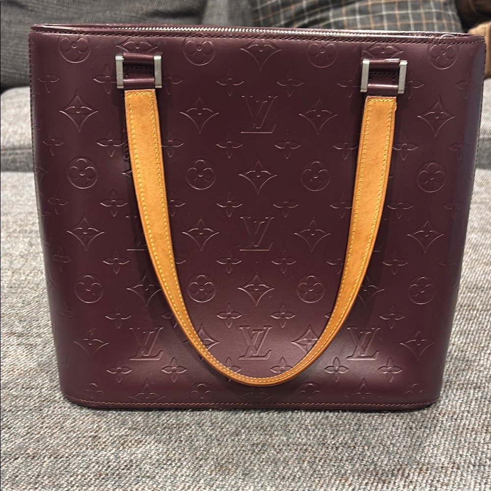 Louis Vuitton Burgundy Tote Bag